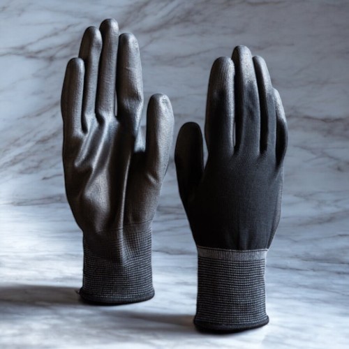 ウレタン背抜き手袋 黒