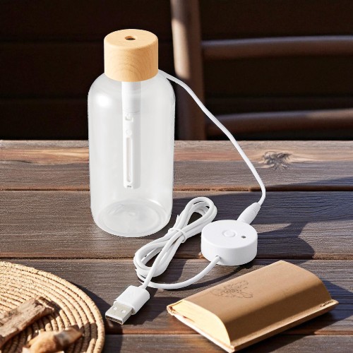 パーソナル加湿器木目調クリアボトルタイプ