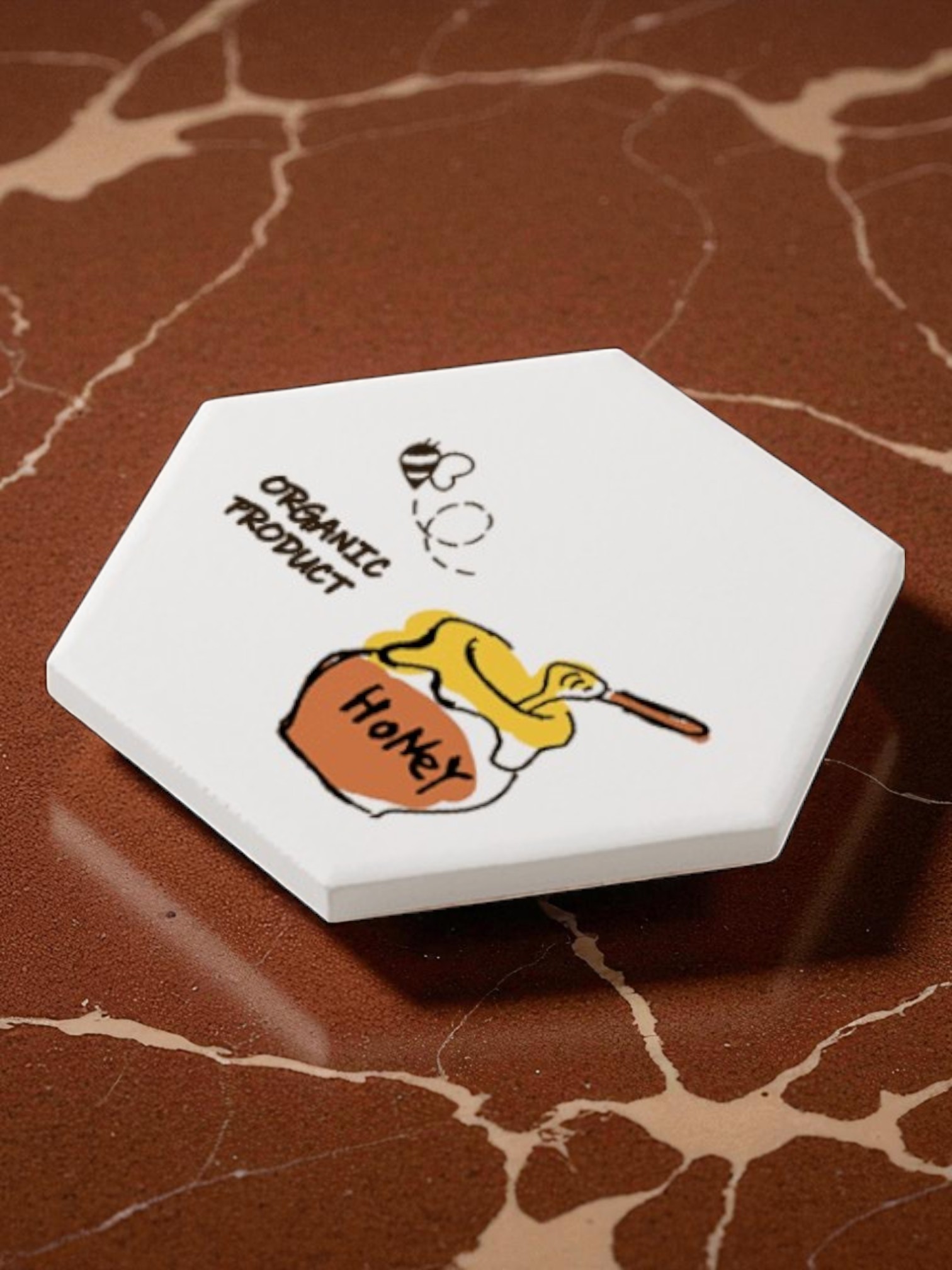 白雲石入り吸水コースター六角