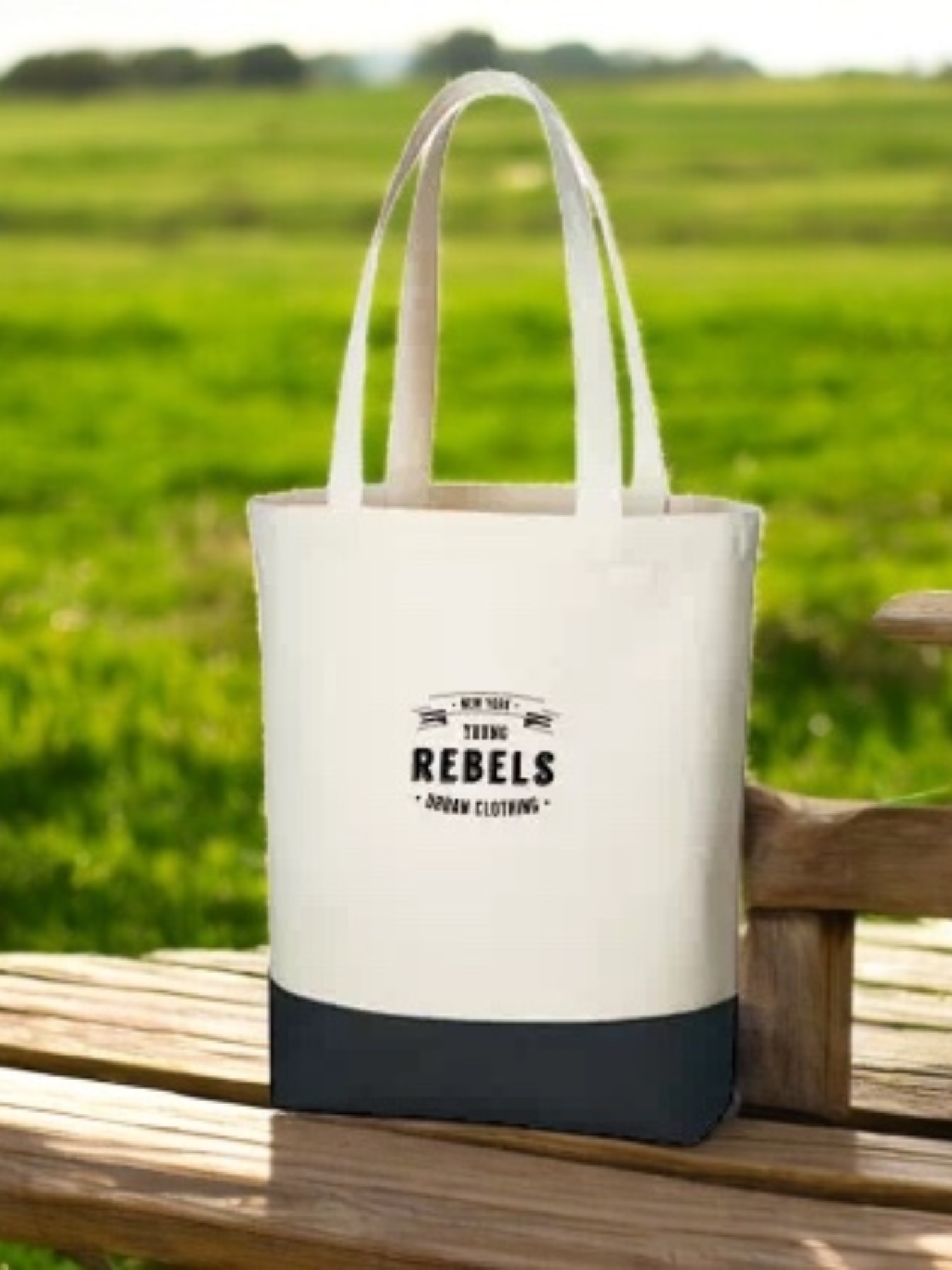 キャンバスカラーボトムトート