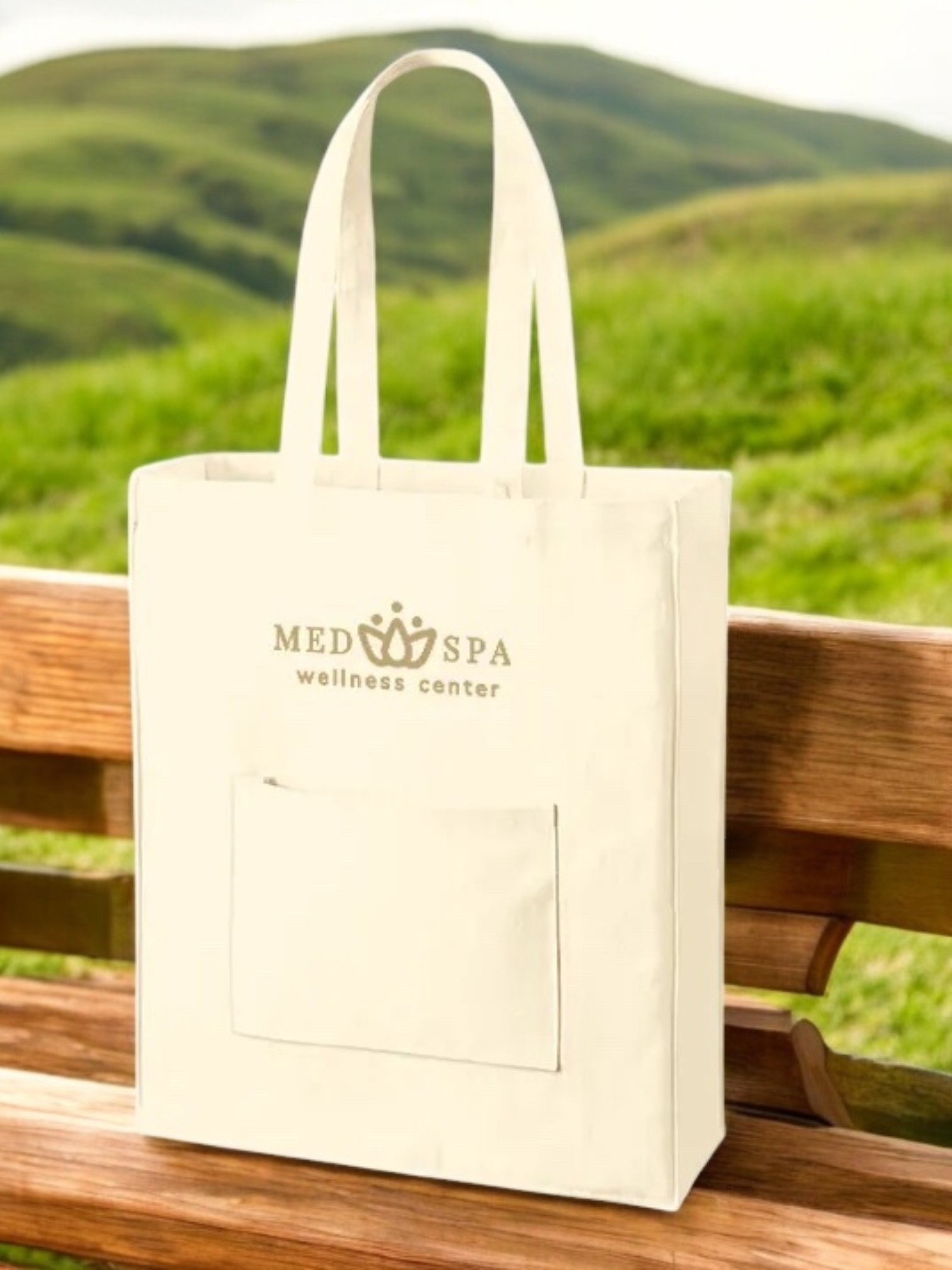 キャンバススクエアトート外ポケット付