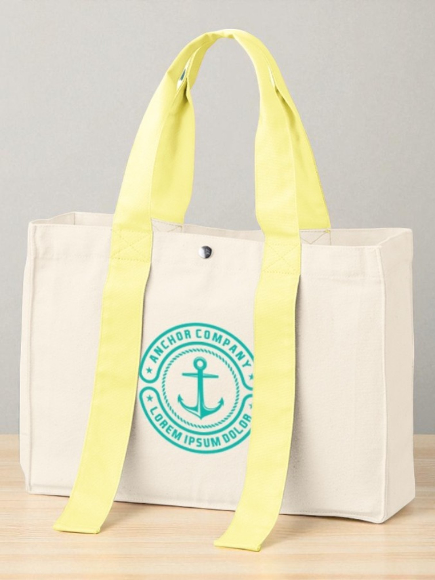 キャンバスカラーハンドルスクエアトート