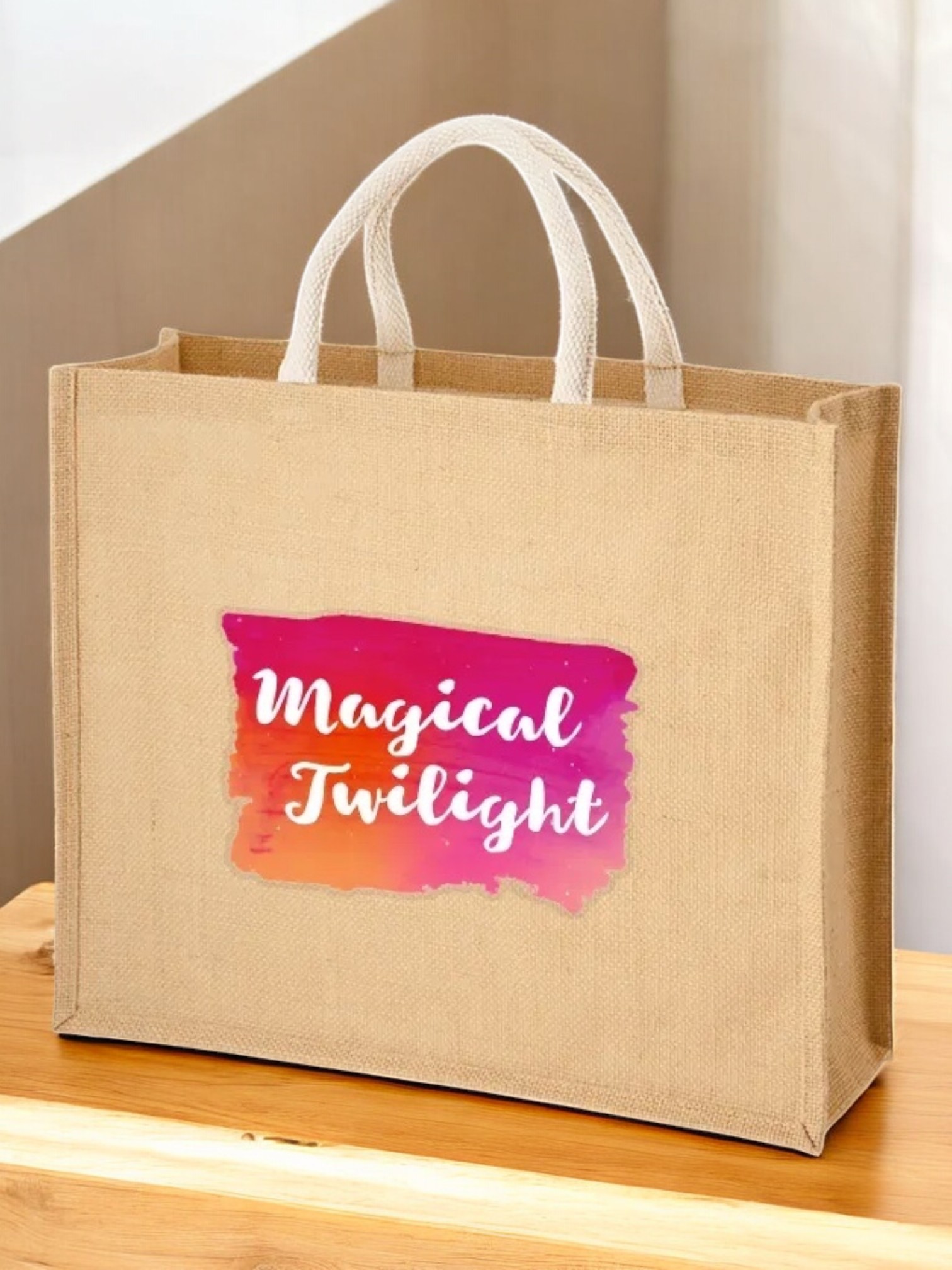 ジュートスクエアトート（L）