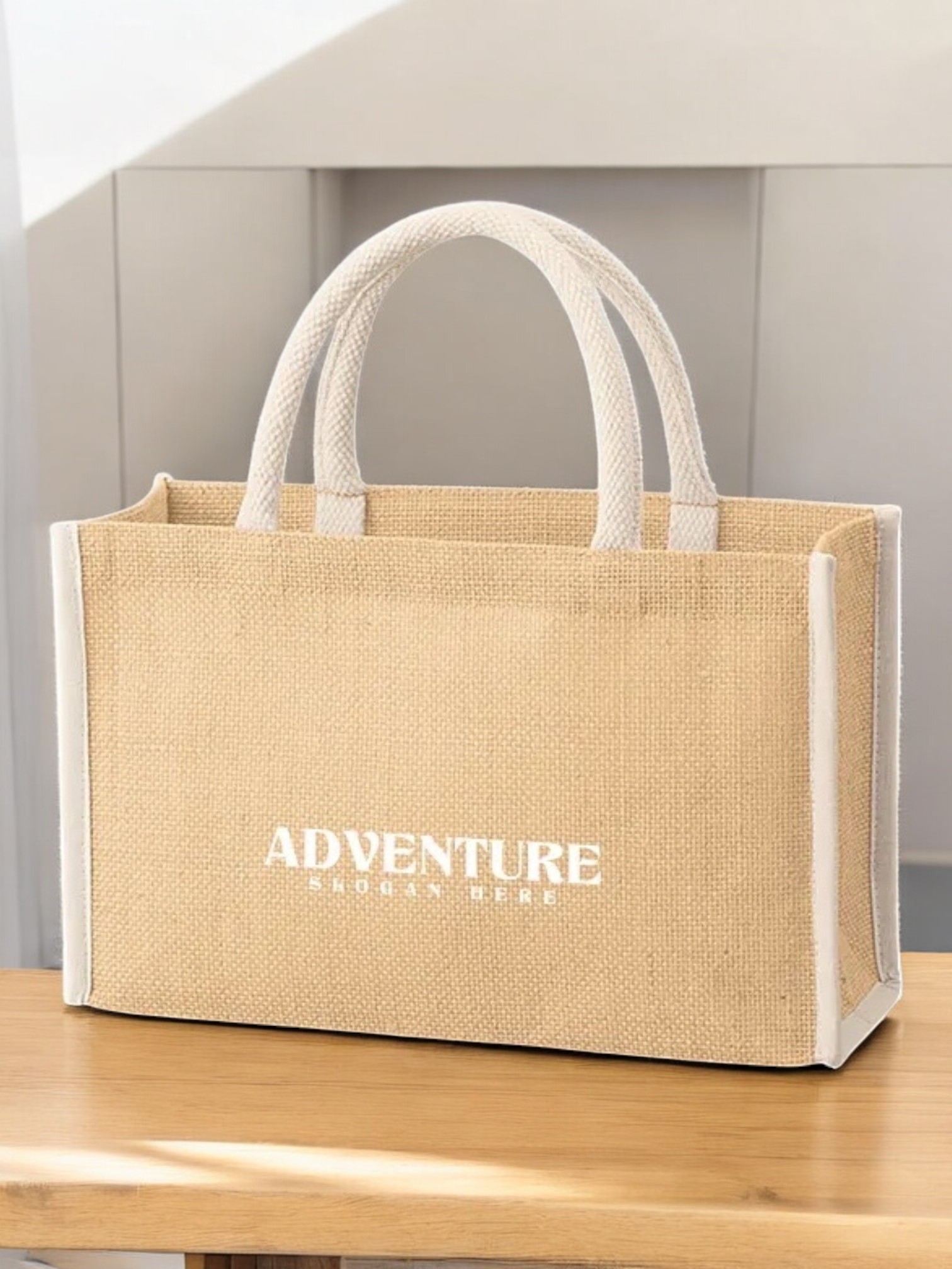 ジュートスクエアパイピングトート（M）