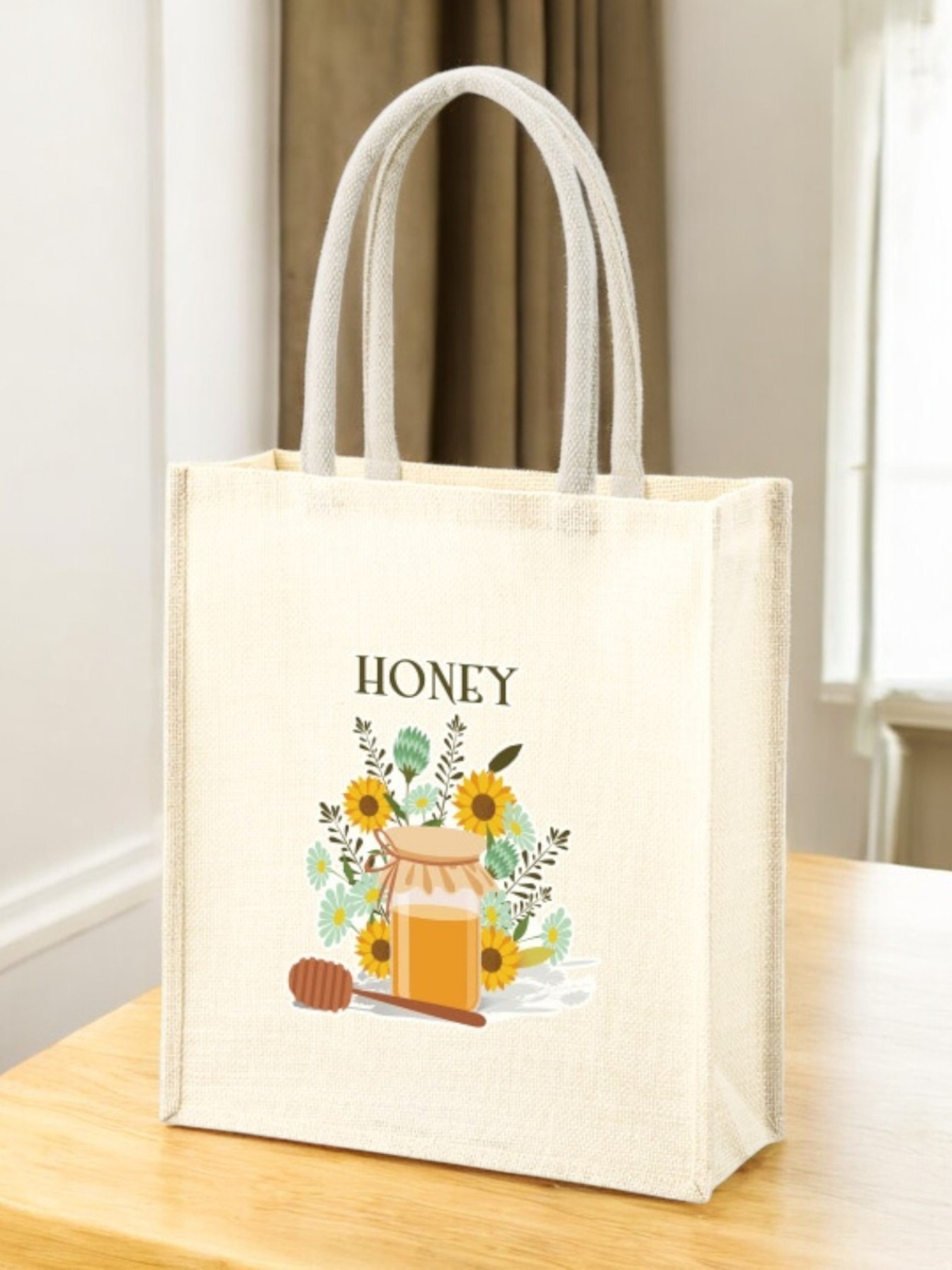 ジュートスクエアトート（ML）