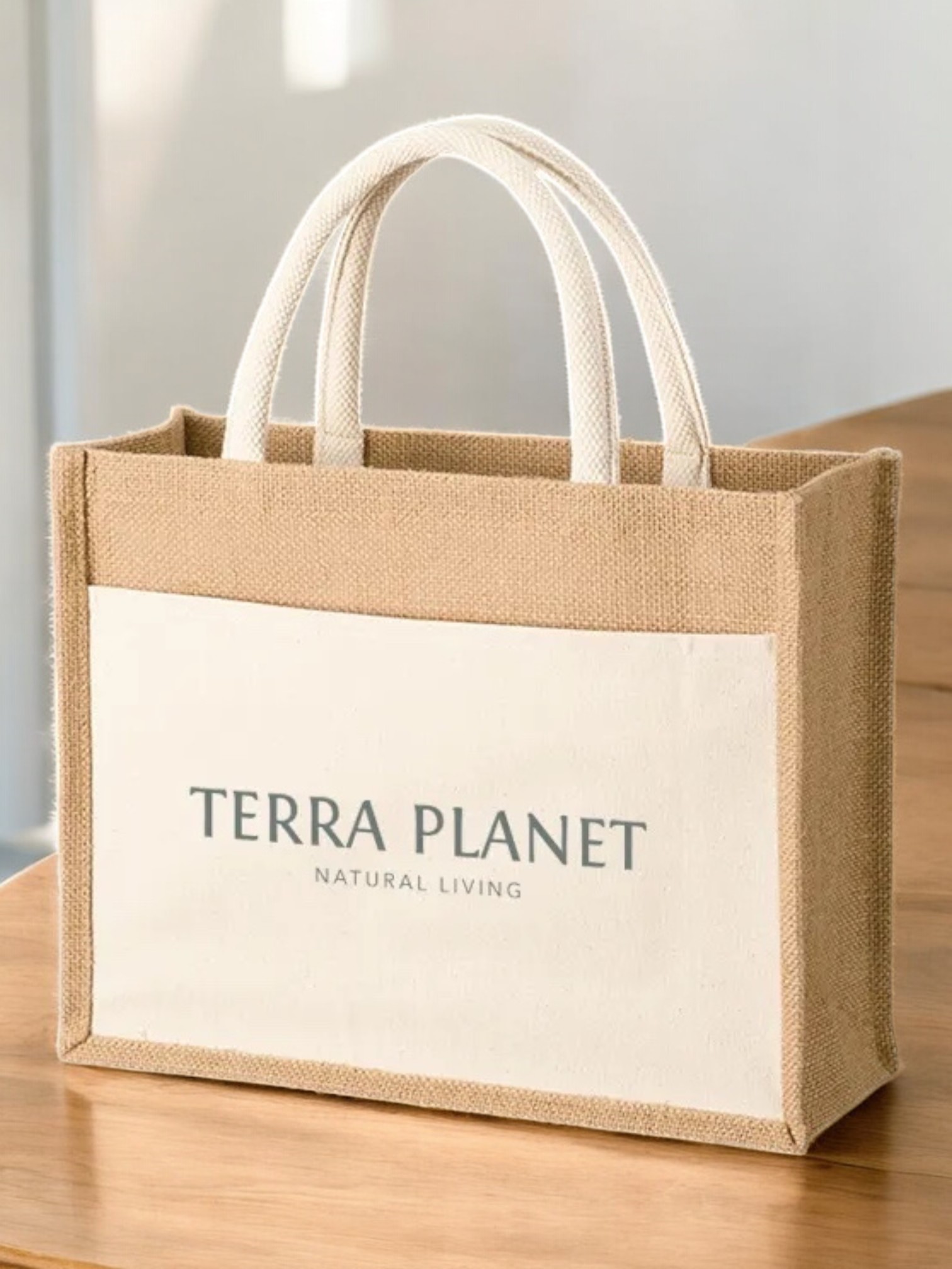 ジュート&キャンバスポケットトート（M）