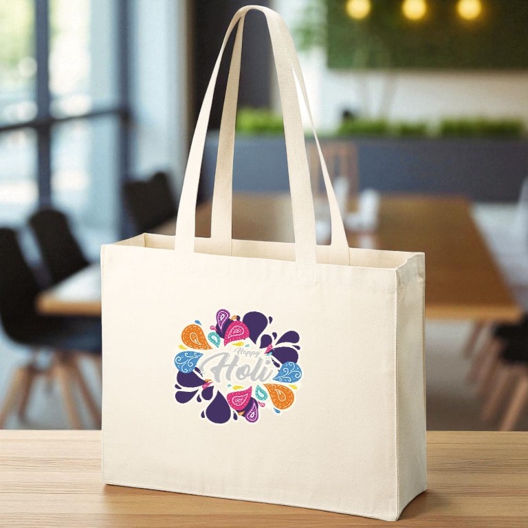 オーガニックコットンキャンバスボックストート