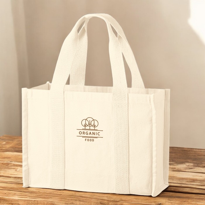 オーガニックコットンキャンバススクエアライントート